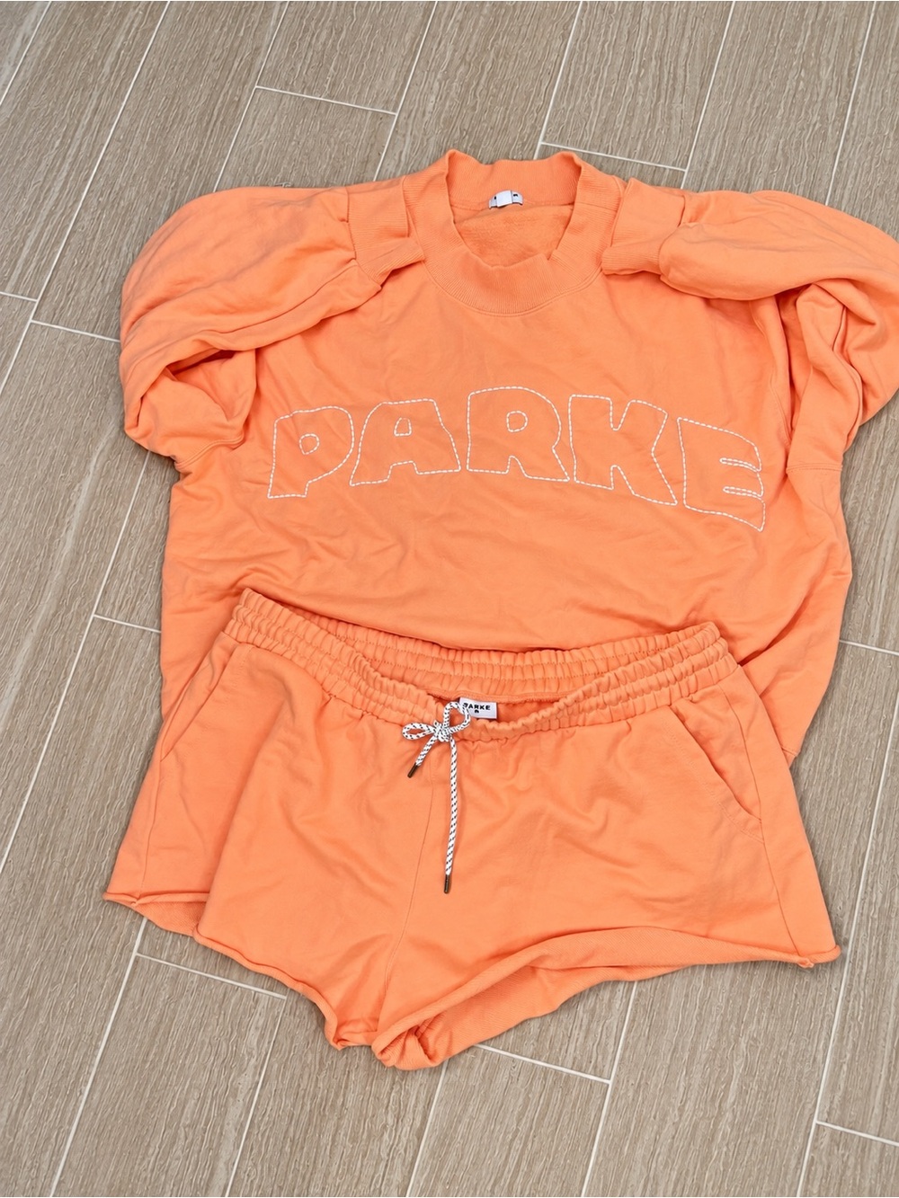 PARKE Women's Orange Short Pajama Set - Cozy Two-Piece Lounge